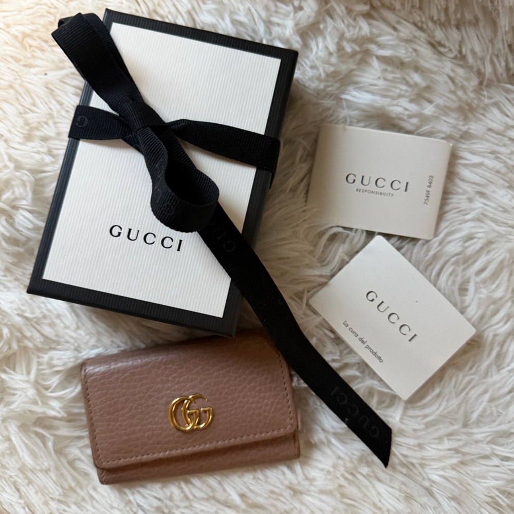 AUTH Gucci Marmont Key Beige Key Wallet